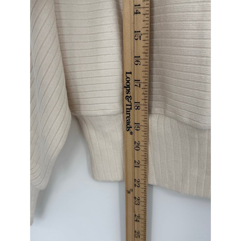 Madewell Mockneck Dolman Sleeve Rib Knit Top Cream Long Sleeve Pullover XS NWT - Picture 7 of 10